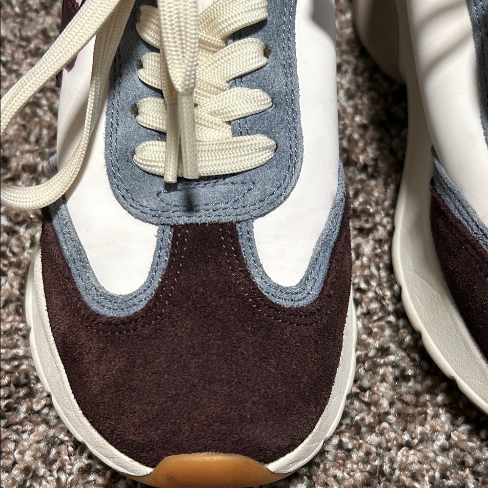Tory Burch White, Blue, and Brown Sneakers - Picture 2 of 8
